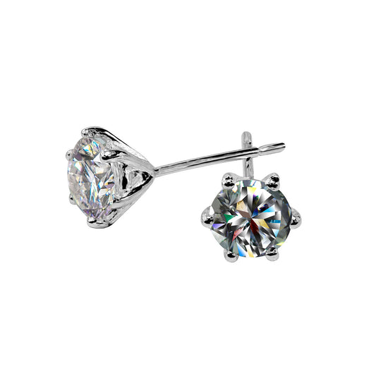 6pin Silver Earrings