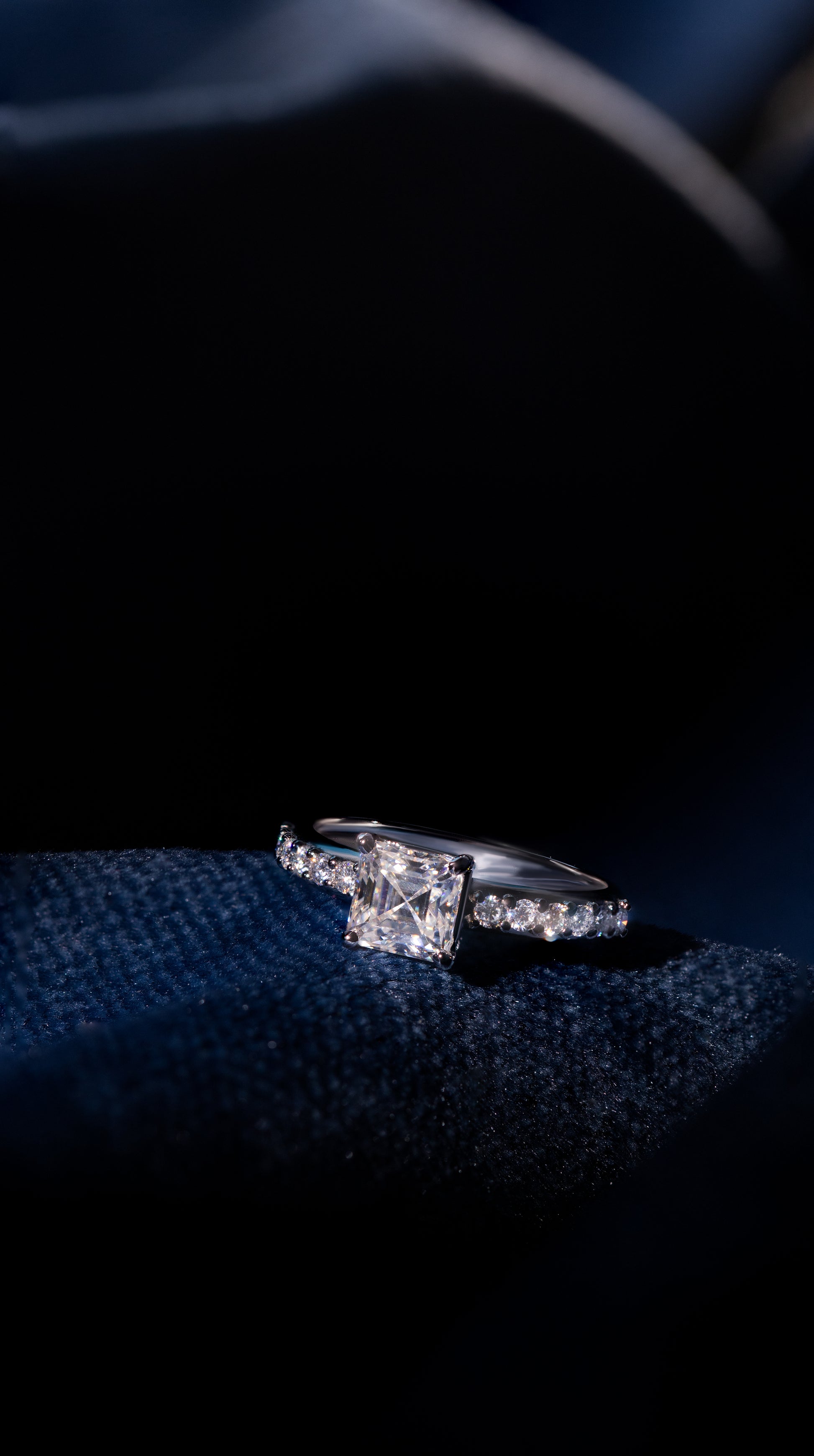 Nova Asscher Moissanite Engagement Ring