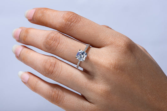 Nova Asscher Moissanite Engagement Ring
