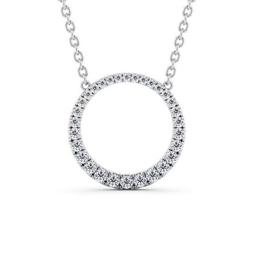 Princess Cut Moissanite Pendant Contemporary Circle Shaped