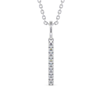 Drop Bar Moissanite Pendant Princess Cut