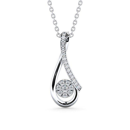 Round Cut Drop Cluster Moissanite Pendant