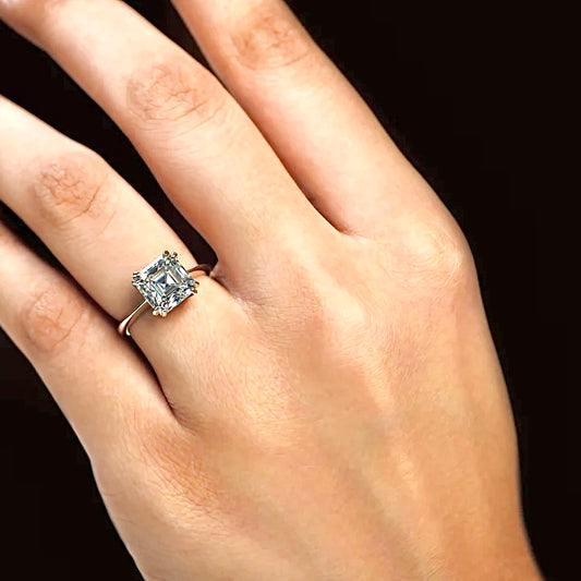 Asscher Dream Moissanite Engagement Ring