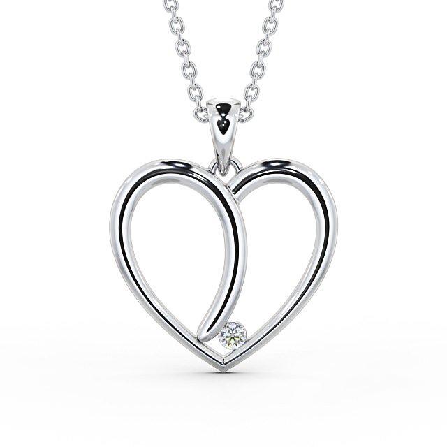 Heart Shaped Moissanite Pendant Round Cut