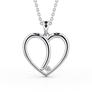 Heart Shaped Moissanite Pendant Round Cut