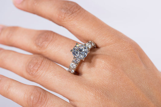 Iced Extravagant Moissanite Engagement Ring