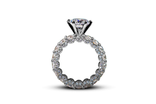 Iced Extravagant Moissanite Engagement Ring