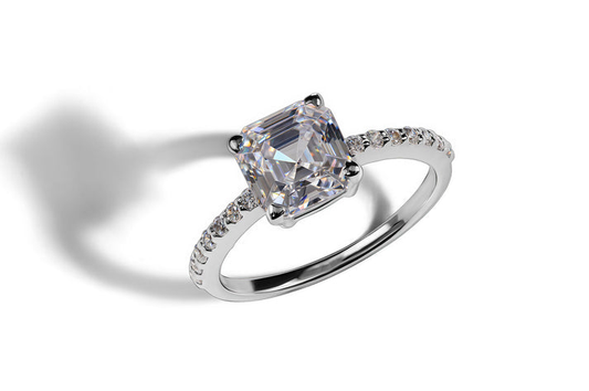 Nova Asscher Moissanite Engagement Ring