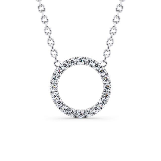 Princess Cut Moissanite Pendant Circle Shaped
