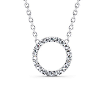 Princess Cut Moissanite Pendant Circle Shaped