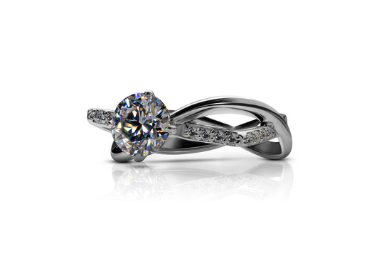 Glitz Glam Moissanite Engagement Ring