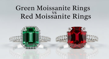 Green Moissanite Rings vs Red Moissanite Rings