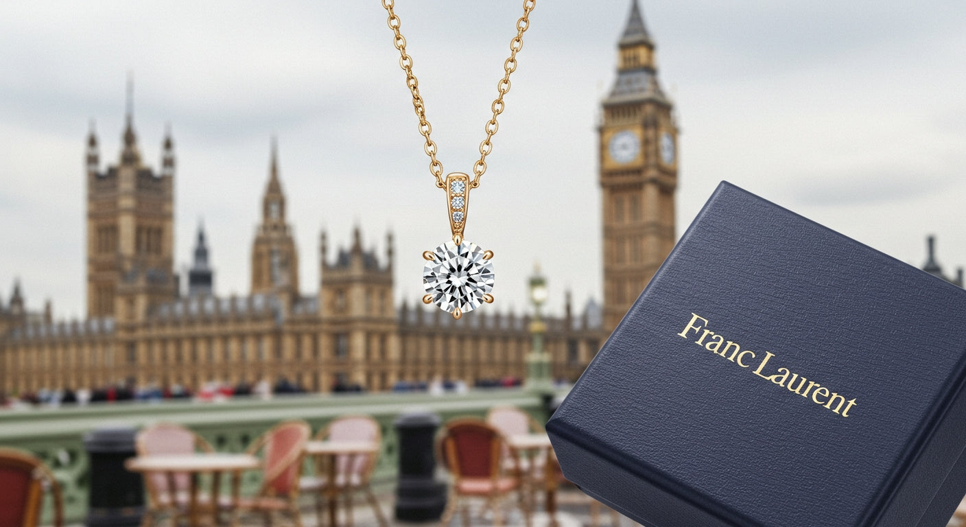 franc laurent's moissanite pendant in london