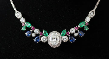 Moissanite & Gemstones Necklace