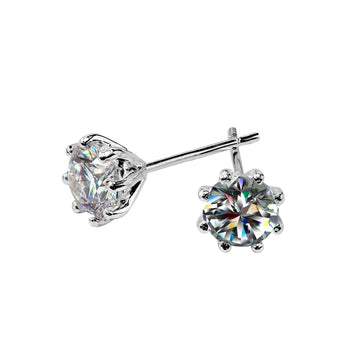 1 Carat Moissanite Earrings (8 prong)