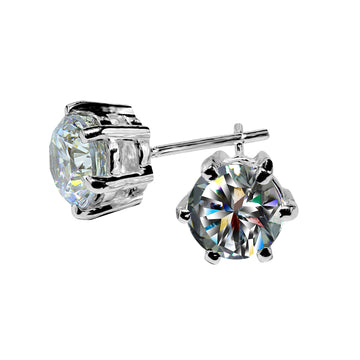 2 Carat Moissanite Earrings (6 prong)