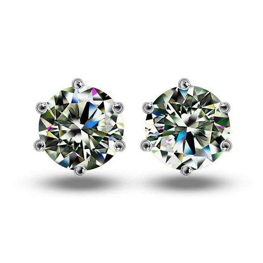 2 Carat Moissanite Earrings (6 prong)