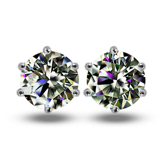 3 Carat Moissanite Earrings (6 prong)