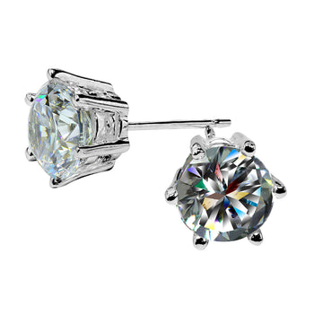 3 Carat Moissanite Earrings (6 prong)