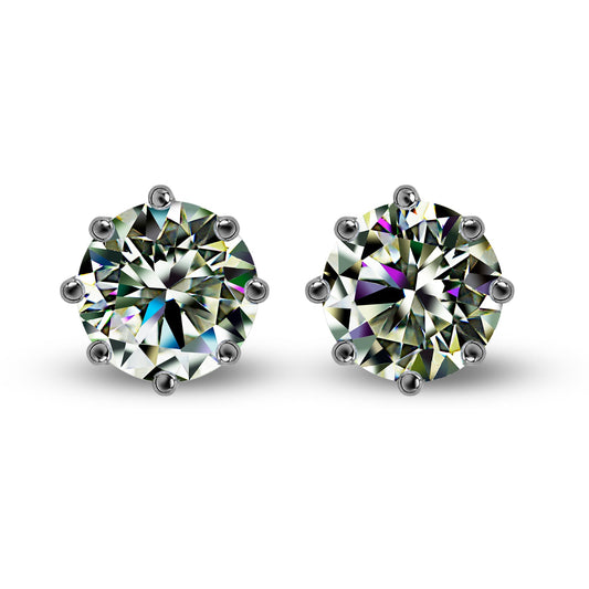 1 Carat Moissanite Earrings (8 prong)