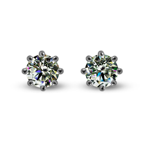 0.5 Carat Moissanite Earrings (8 Prong)