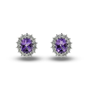 Diana Moissanite and Amethyst Earrings