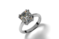 Asscher Cut Solitaire Moissanite Engagement Ring