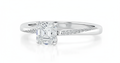 Asscher Cut Moissanite Engagement Ring, Elegant Classic Style