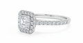 Asscher Cut Moissanite Engagement Ring with Classic Halo Setting
