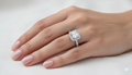 Asscher Cut Moissanite Engagement Ring with Classic Halo Setting