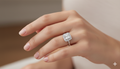 Asscher Cut Moissanite Halo Engagement Ring in Timeless Style