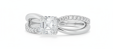 Asscher Cut Moissanite Ring in Refined Classic Style