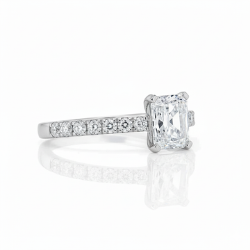 Classic Style Radiant Cut Moissanite Engagement Ring
