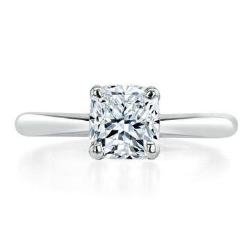 Cushion Cut Moissanite Engagement Ring in Refined Classic Style