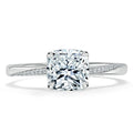 Cushion Cut Moissanite Engagement Ring, Classic Style Design
