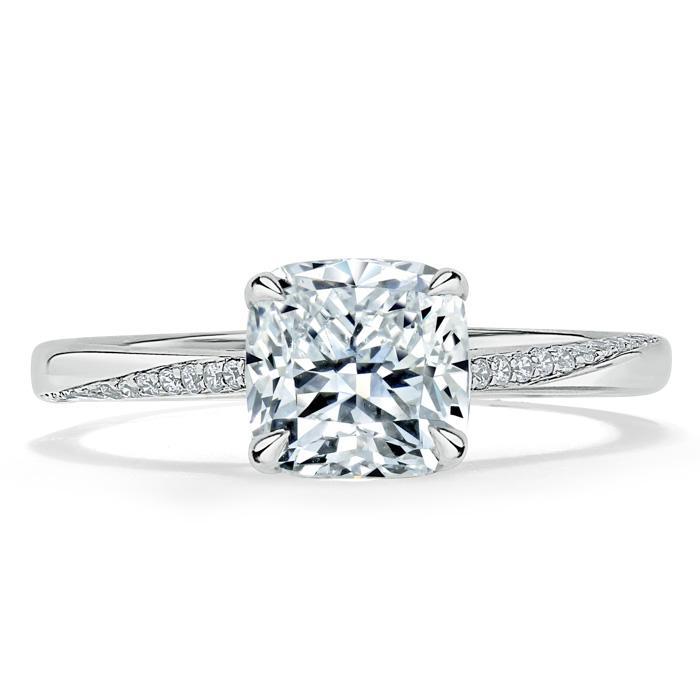 Cushion Cut Moissanite Engagement Ring, Classic Style Design