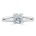 Cushion Cut Moissanite Engagement Ring, Classic Style with Split Shank