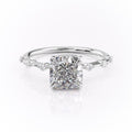 Cushion Cut Moissanite Engagement Ring, Delicate Vintage Style
