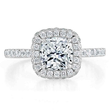 Cushion Cut Moissanite Engagement Ring, Tiffany Design