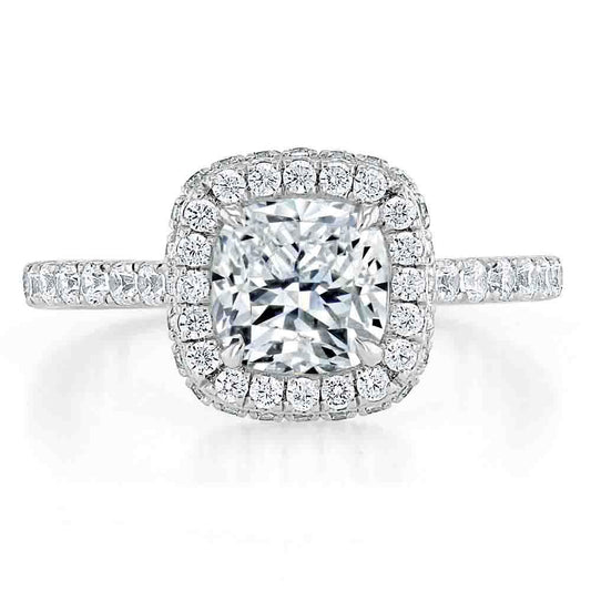 Cushion Cut Moissanite Engagement Ring, Tiffany Design