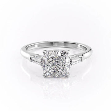 Cushion Cut Moissanite Engagement Ring, Traditional Classic Design