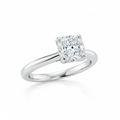 Cushion Cut Moissanite Engagement Ring in Refined Classic Style