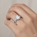 Cushion Cut Moissanite Engagement Ring with Criss-Cross Band Design
