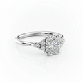 Cushion Cut Moissanite Engagement Ring with Side Stone Style