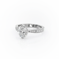 Cushion Cut Moissanite Engagement Ring with Stone Set Shoulders and Milgrain Edge