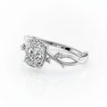 Cushion Cut Moissanite Engagement Ring with Twig Band