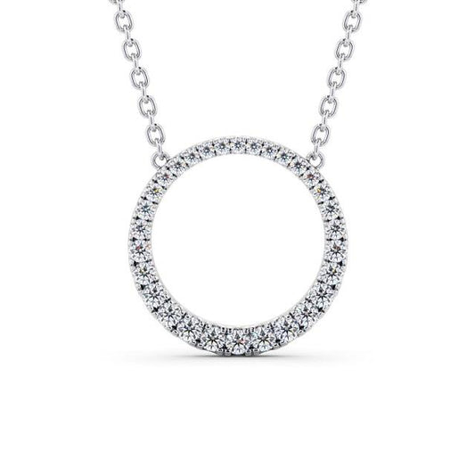 Princess Cut Moissanite Pendant Contemporary Circle Shaped