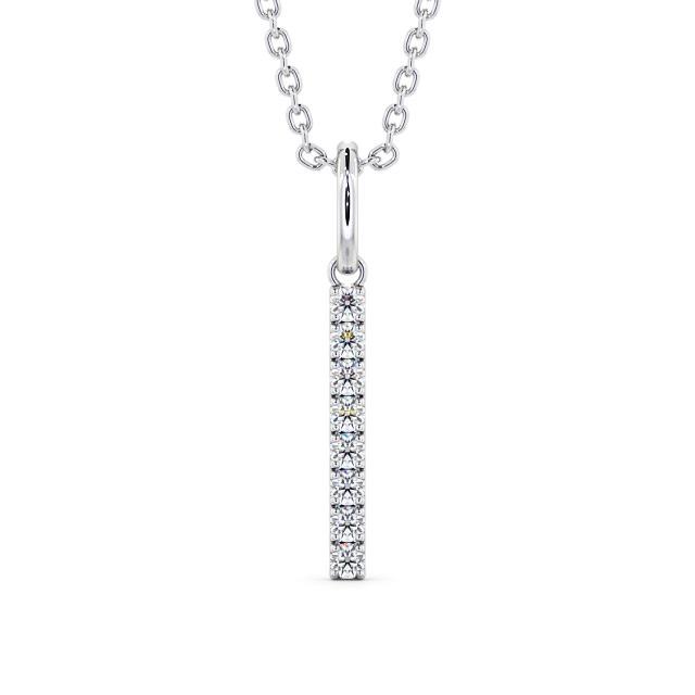 Drop Bar Moissanite Pendant Princess Cut