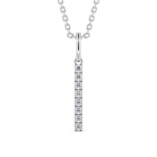 Drop Bar Moissanite Pendant Princess Cut