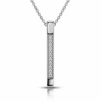Drop Bar Moissanite Pendant Princess Cut